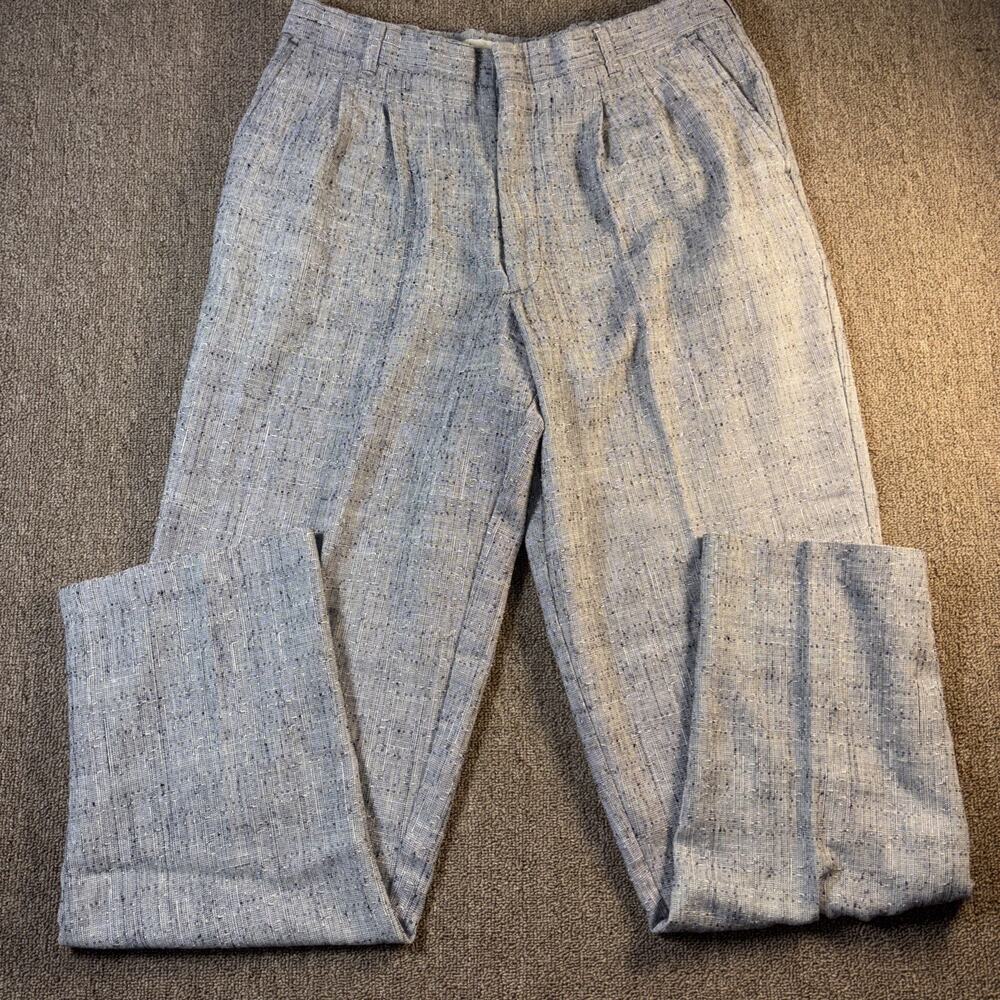 Vintage IMPACT Textured Slacks Pants USA Gray 34x30 Disco Leisure